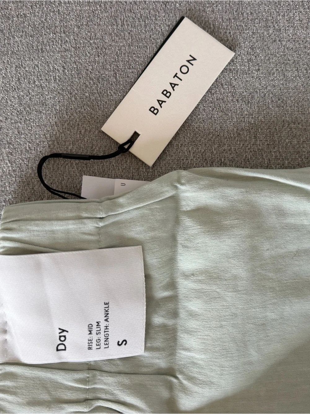 Babaton Light Sage Ankle Length Linen-Blend Pants, Size S, NEW